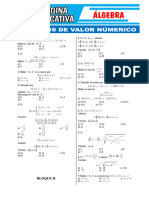 Ejercicios de Valor Numerico Pagina Educativa