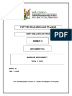 Grade 12 Term 3 Baseline Assessment