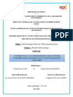 Mémoire - Contribution À La Cyber Résilience Des Systèmes D'informations Critique Dans Un Environnement Bancaire