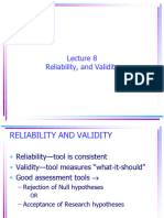 Lecture 8 Measurement Reliability and Validity