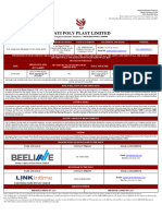 Sati Poly Plast Limited: Corporate Identity Numbers: U00301BR1999PLC008904