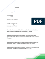 Time and Distance Practice Notes Edited