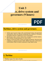 Unit 3 Turbines, Governors and Drive System