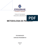 Metodologia de Pesquisa Pos Graduacao Co