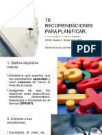 10 Recomendaciones para Planificar