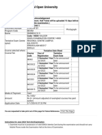 IGNOU - Examination Form Acknowledgement