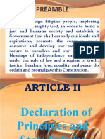 Preamble and Article 2 Declaration of Principles and State Policies