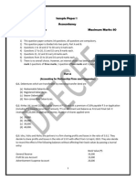 Sample Paper 1 Accountancy Class 12th