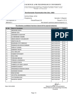 Result B.Tech 3rd Sem Regular JEC