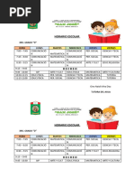 Horario Escolar 3°D - 2024