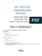 CS 425 / ECE 428 Distributed Systems Fall 2016: Lecture 4: Mapreduce and Hadoop