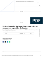 Paulo Alexandre Barbosa Abre o Jogo e Diz Se Concorrerá A Prefeito de Santos