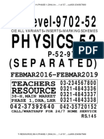 Physics-9702-52 - (Febmar) - (Separated) - (2016-2019) - (Variant 52 Only)