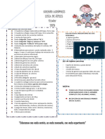 Kínder - Lista de Utiles 2024