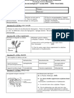 Module de Zoologie (2 Année SNV) EMD 4 Avril 2021: 1) Légender La Figure Ci-Dessous