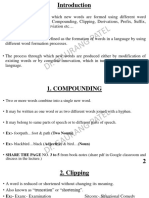 Introduction To Word Formation - Compouniding - Clipping - Blending - Derivation