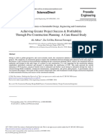 Achieving Greater Project Success & Profitability Through Pre-Construction Planning: A Case-Based Study