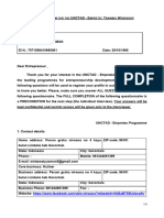 Application Form For The UNCTAD - Empretec Training Workshop