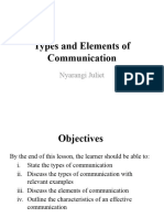 Types and Elements of Communication