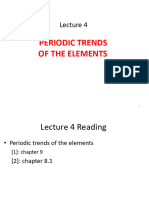 Lecture 4 Periodic Trends of The Elements