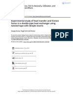 Experimental Study of Heat Transfer and Friction Factor in A Double Pipe Heat Exchanger Using Twisted Tape With Dimple Inserts