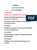 Class-9th Periodic Test-1 Solutions Geography Social Science