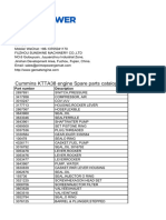 Cummins KTTA38 Engine Spare Parts Catalog: Part Number Description