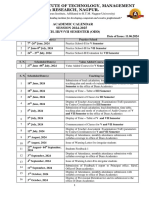 Academic Calendar B.TECH III, V and VII SEMESTER 2024-25 (ODD)