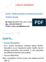 Health Promotion and Disease Prevention