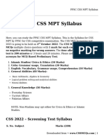 FPSC Css MPT Syllabus