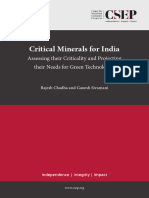 Critical Minerals For Green Technologies (2021 Report)