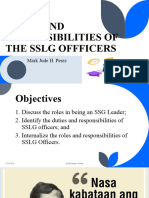 Roles and Responsibilities of SSLG Officer