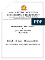 Probability, Statistics & Queueing Theory (R22a0026)