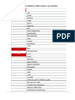 Approved Medical Abbreviations and Symbols