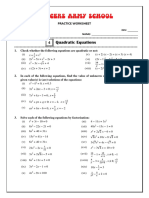 Maths CH 4 Quadratic Equations WS 1