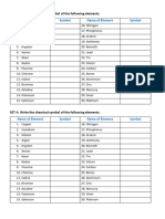 Symbol of Elements and Vice Versa Worksheet