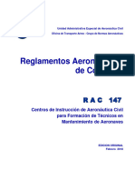 RAC 147 - Centros de Instrucción UAEC Formación Técnicos Mantenimiento de Aeronaves