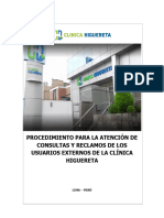 Procedimiento de Atención de Consultas y Reclamos Clínica Higuereta