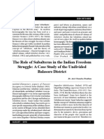 The Role of Subalterns in The Indian Freedom Struggle: A Case Study of The Undivided Balasore District