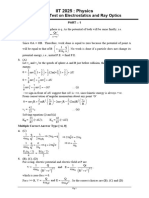 Test - Electrostatics & Ray Optics - Soln