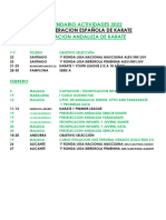 Calendario Federacion Andaluza de Karate y DD - Aa 2022