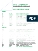 Calendario Federacion Andaluza de Karate Actualizado Hasta Junio