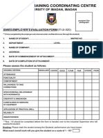 Siwes Employer's Evaluation Form