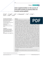 Effect of Dl-Methionine Supp On Success Fish Meal