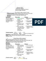 Action of Heat On Copper Carbonate: Light Green