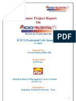 Summer Project Report On: ICICI Prudential Life Insurance