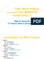 Minor Project Guidelines