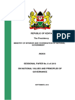 Sessional Paper No 8 of 2013 On National Values and Principles of Governance