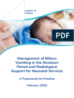 Management of Bilious Vomiting in The Newborn Period and Radiological Support For Neonatal Services