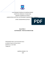 Relatório V - Ponte de Wheatstone - Rayane de Sousa Rocha - 011217